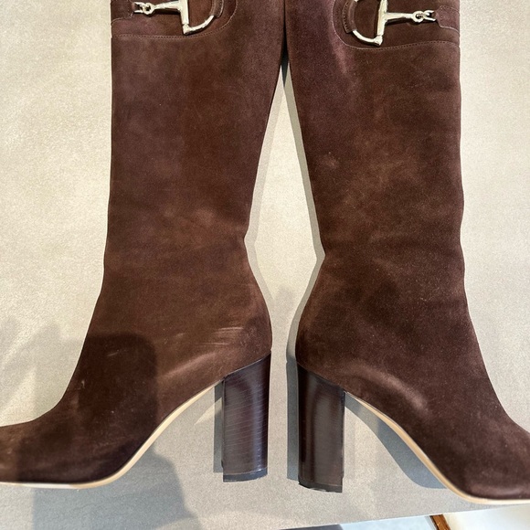 Gucci Hasler Brown Suede Horsebit Riding Boots Like new with original Gucci box - Picture 6 of 7